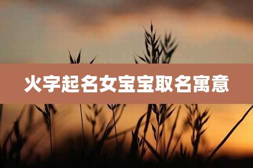 火字起名女宝宝取名寓意