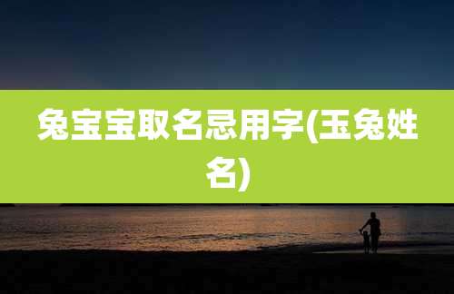 兔宝宝取名忌用字(玉兔姓名)