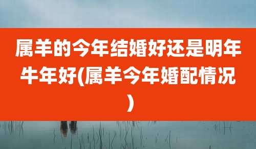 属羊的今年结婚好还是明年牛年好(属羊今年婚配情况)
