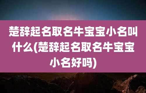 楚辞起名取名牛宝宝小名叫什么(楚辞起名取名牛宝宝小名好吗)