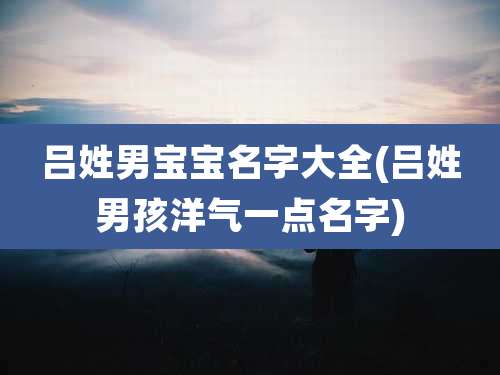 吕姓男宝宝名字大全(吕姓男孩洋气一点名字)