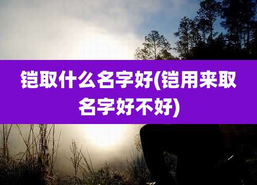 铠取什么名字好(铠用来取名字好不好)