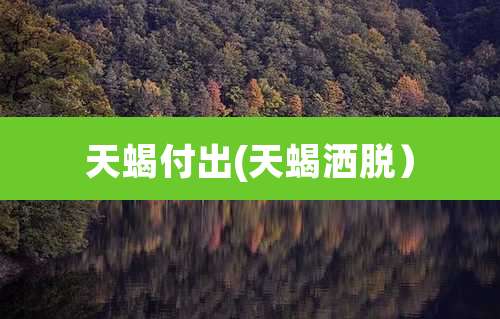 天蝎付出(天蝎洒脱）