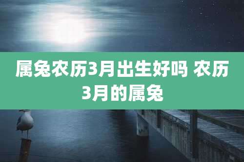 属兔农历3月出生好吗 农历3月的属兔