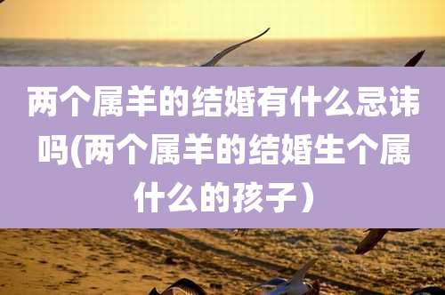 两个属羊的结婚有什么忌讳吗(两个属羊的结婚生个属什么的孩子）