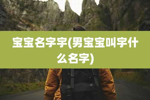 宝宝名字宇(男宝宝叫宇什么名字)
