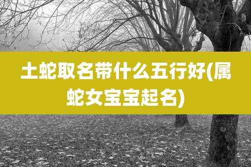 土蛇取名带什么五行好(属蛇女宝宝起名)