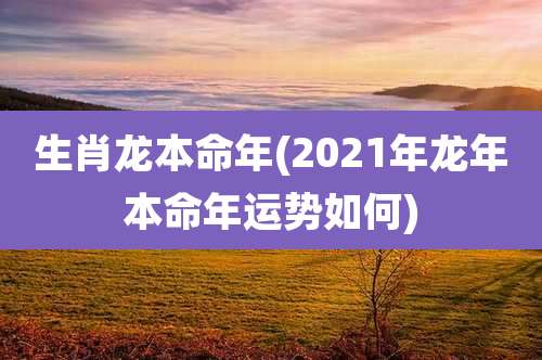 生肖龙本命年(2021年龙年本命年运势如何)