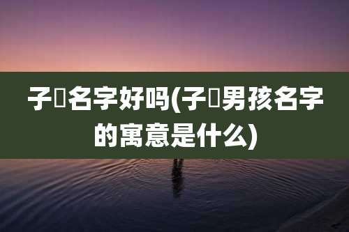 子滺名字好吗(子珹男孩名字的寓意是什么)