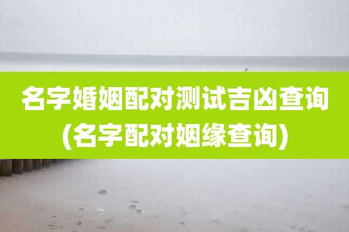 名字婚姻配对测试吉凶查询(名字配对姻缘查询)
