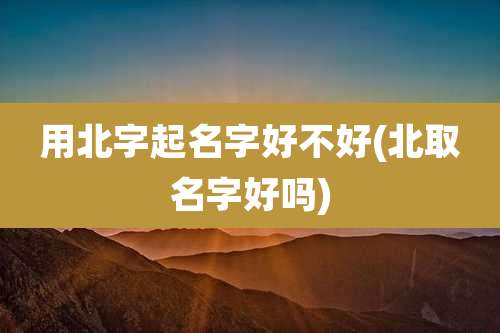 用北字起名字好不好(北取名字好吗)