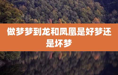 做梦梦到龙和凤凰是好梦还是坏梦