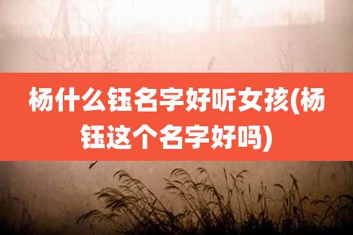 杨什么钰名字好听女孩(杨钰这个名字好吗)