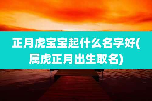 正月虎宝宝起什么名字好(属虎正月出生取名)
