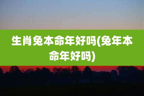 生肖兔本命年好吗(兔年本命年好吗)