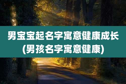 男宝宝起名字寓意健康成长(男孩名字寓意健康)