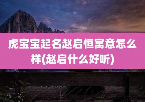 虎宝宝起名赵启恒寓意怎么样(赵启什么好听)