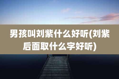 男孩叫刘紫什么好听(刘紫后面取什么字好听)