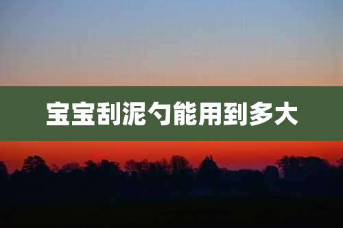 宝宝刮泥勺能用到多大