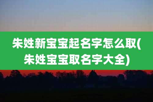朱姓新宝宝起名字怎么取(朱姓宝宝取名字大全)