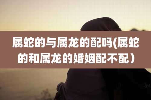 属蛇的与属龙的配吗(属蛇的和属龙的婚姻配不配)