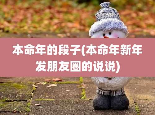 本命年的段子(本命年新年发朋友圈的说说)