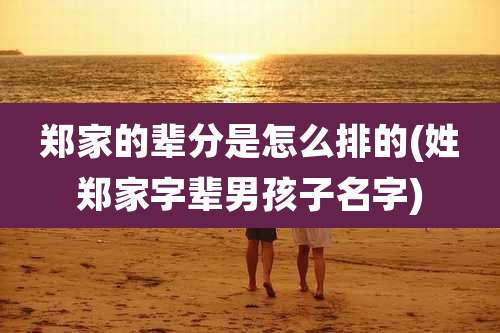 郑家的辈分是怎么排的(姓郑家字辈男孩子名字)