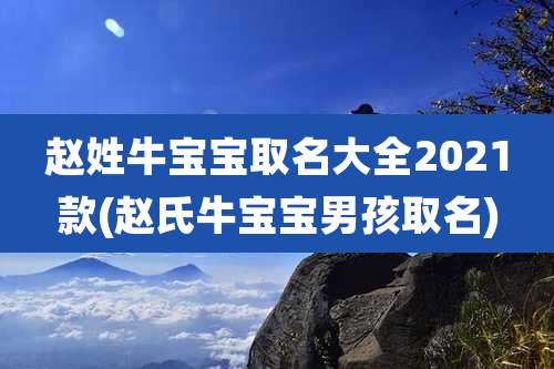 赵姓牛宝宝取名大全2021款(赵氏牛宝宝男孩取名)