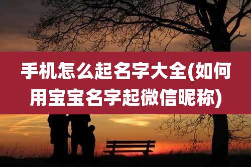 手机怎么起名字大全(如何用宝宝名字起微信昵称)