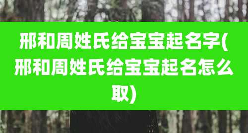 邢和周姓氏给宝宝起名字(邢和周姓氏给宝宝起名怎么取)