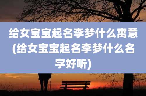 给女宝宝起名李梦什么寓意(给女宝宝起名李梦什么名字好听)