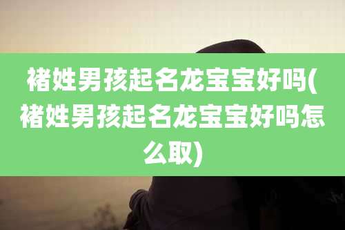 褚姓男孩起名龙宝宝好吗(褚姓男孩起名龙宝宝好吗怎么取)
