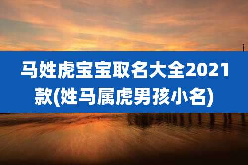 马姓虎宝宝取名大全2021款(姓马属虎男孩小名)