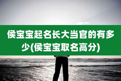 侯宝宝起名长大当官的有多少(侯宝宝取名高分)