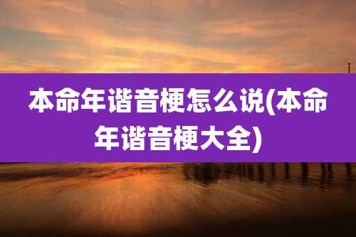 本命年谐音梗怎么说(本命年谐音梗大全)