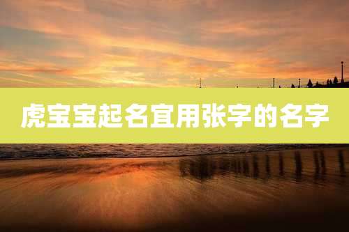 虎宝宝起名宜用张字的名字