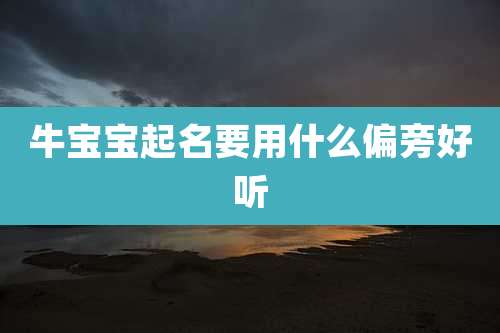 牛宝宝起名要用什么偏旁好听