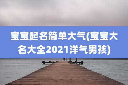宝宝起名简单大气(宝宝大名大全2021洋气男孩)