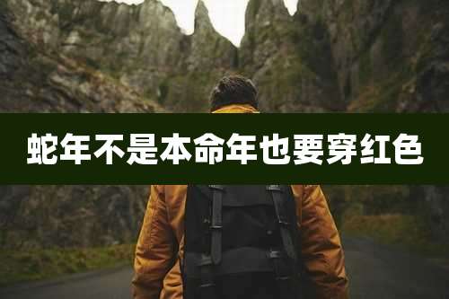 蛇年不是本命年也要穿红色
