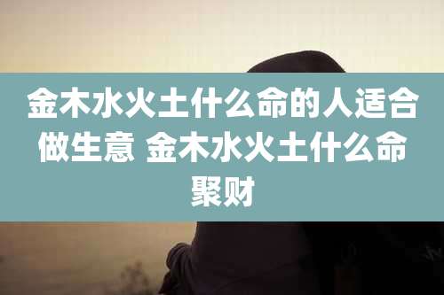 金木水火土什么命的人适合做生意 金木水火土什么命聚财