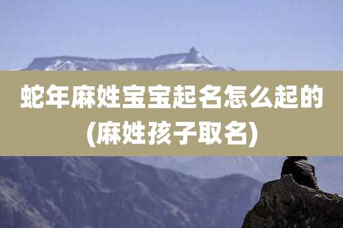 蛇年麻姓宝宝起名怎么起的(麻姓孩子取名)