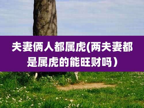 夫妻俩人都属虎(两夫妻都是属虎的能旺财吗）