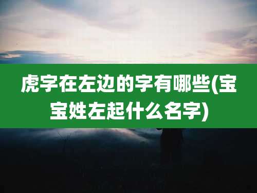 虎字在左边的字有哪些(宝宝姓左起什么名字)