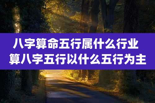 八字算命五行属什么行业 算八字五行以什么五行为主