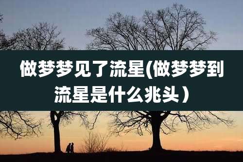 做梦梦见了流星(做梦梦到流星是什么兆头)