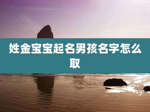 姓金宝宝起名男孩名字怎么取