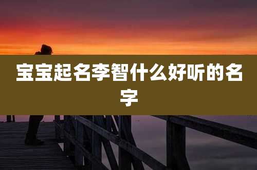 宝宝起名李智什么好听的名字