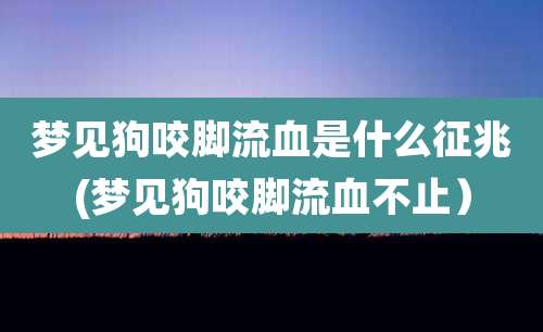 梦见狗咬脚流血是什么征兆(梦见狗咬脚流血不止)