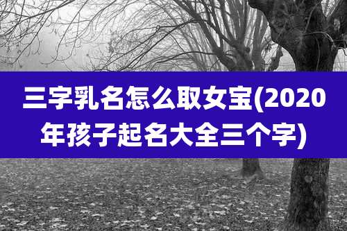 三字乳名怎么取女宝(2020年孩子起名大全三个字)