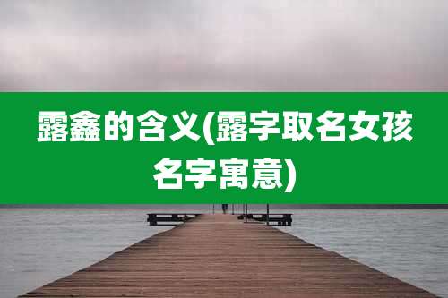 露鑫的含义(露字取名女孩名字寓意)